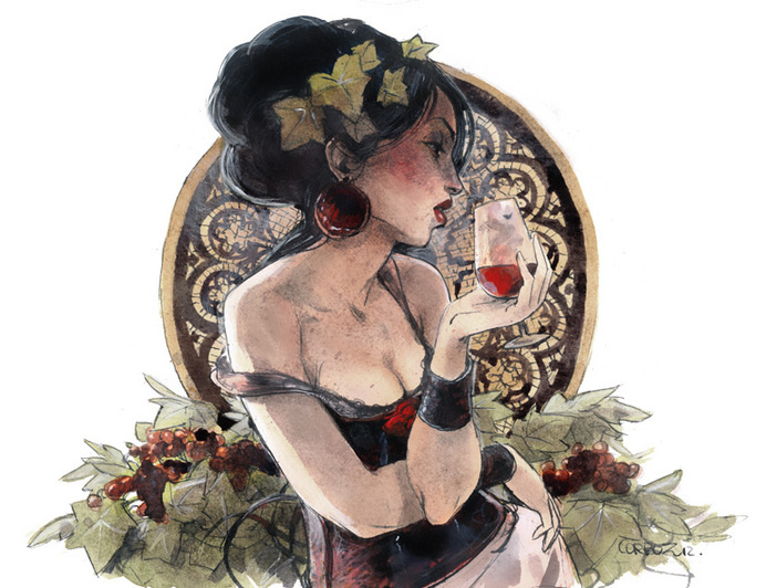 yannick corboz illustration #france #illustration #girls #wine
