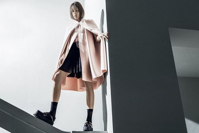 Damien Gravn #damien gravn #fashion #woman #women #pale #nude #cape