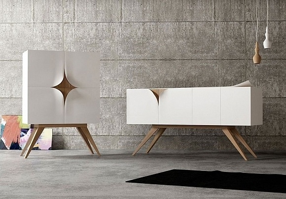 Designed by Nicola Conti, Slap Furniture is a series of home furnishings with peeling corners. #design #decor #home #italian #furniture #minimal #minimalist