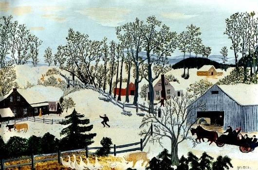 Eagle Bridge Hotel - Grandma Moses - WikiPaintings.org #colours #arts #illustration #painting #naive #fine