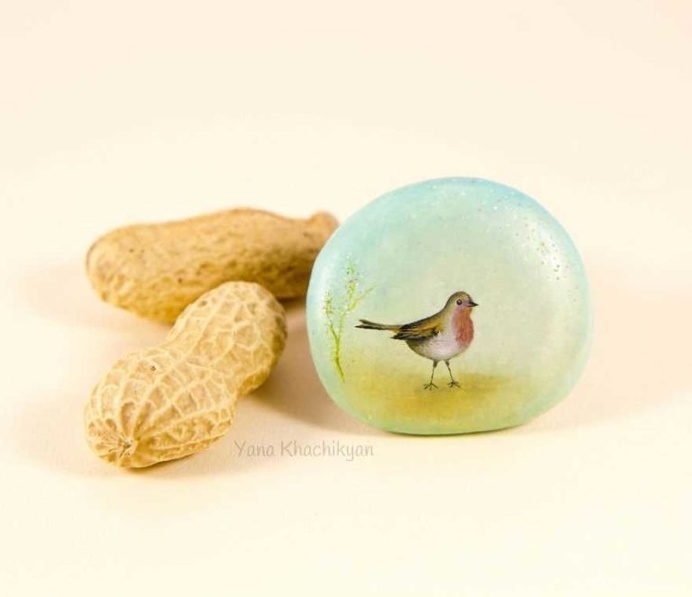 Miniature Oil Paintings on Stones by Yana Khachikyan