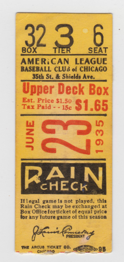 1935 Red Sox at White Sox DH Ticket Stub 5 HOFers | eBay #color #vintage #baseball #2 #ticket