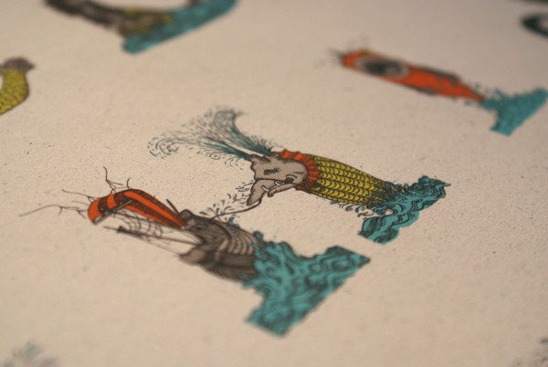 An Illustrated Typeface That is Made Up Of Fantastical Sea Monsters DesignTAXI.com #letter #illustration #typeface