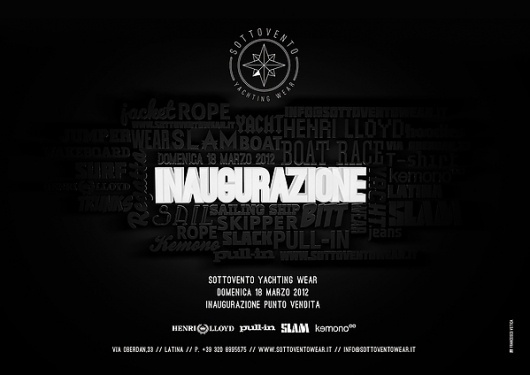 Sottovento Yachting Wear on the Behance Network #blackwhite #shop #flyer #poster #typography