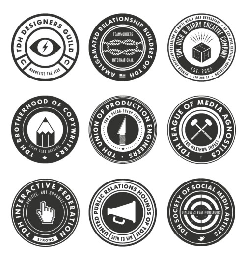 TDH_badges_800.png (749×792) #creative #mcquade #mike #dickharry #co #tom