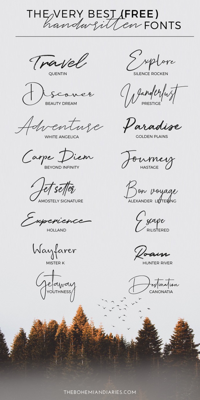 16 FREE Handwritten Fonts for Bloggers in 2019