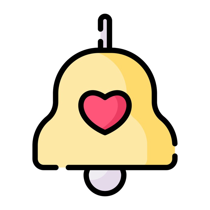 See more icon inspiration related to alarm, bell, love and romance, music and multimedia, musical instrument, alert, heart, love and music on Flaticon.