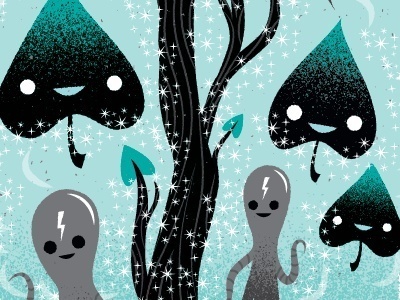 Sparkle Magic - Jay Rogers #alien #vector #sparkle #illustration #nature #lightning #magic #forest #characters #creature