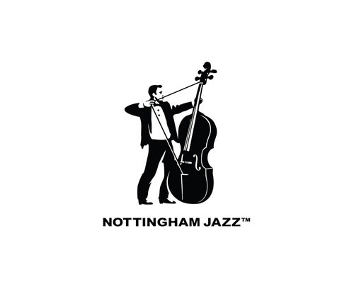 Nottingham Jazz | Logo Design Love #bass #visual #humour #nottingham #jazz #illustration #double #music #logo #clever