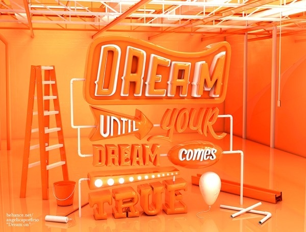 Dream on #3dsmax #orange #dream #typography