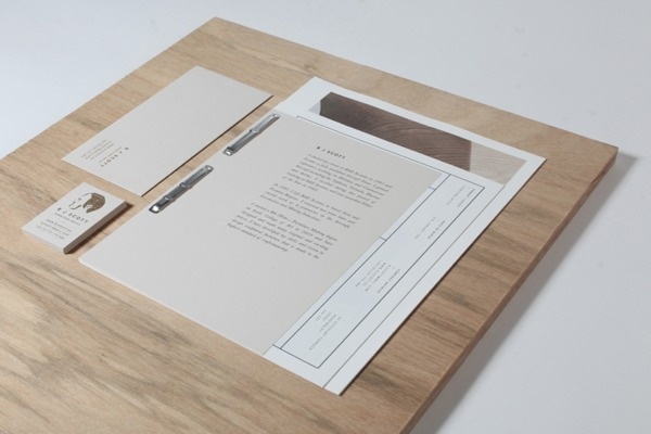 R J Scott #binding #branding #letterpress #book #publication #bronze #furniture #natural #identity #brown #gold #stationery #passport #logo