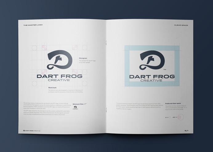 Dart Frog Creative Logo construction