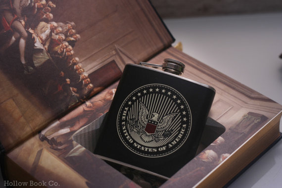 Hollow Book Safe and Whiskey Hip Flask The by HollowBookCo #states #america #flask #books #president #constitution #hollow #united #usa