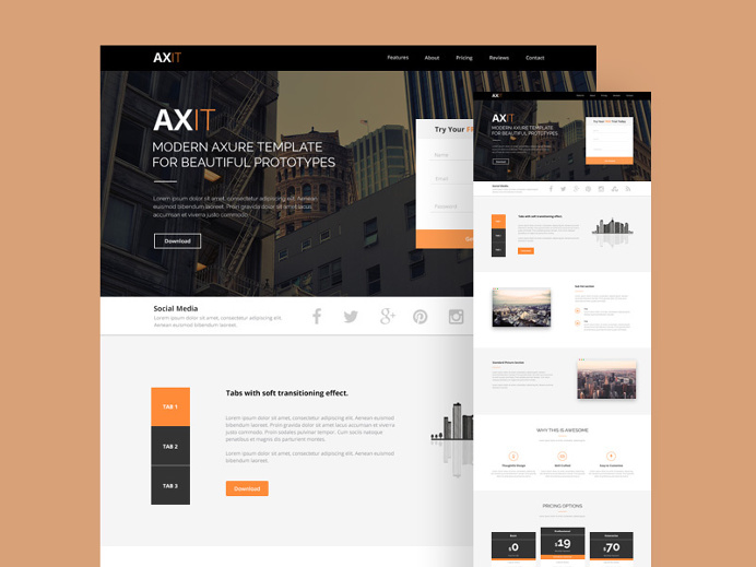 Axis is a beautiful landing page #template with a clean & modern design.