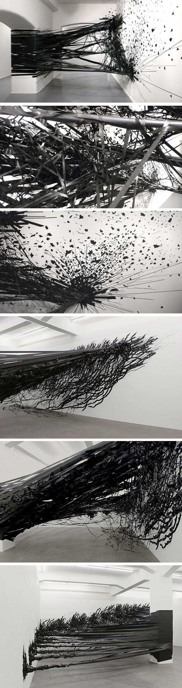 Installation Aerial Monika Grzymala 2 #tape #black #space
