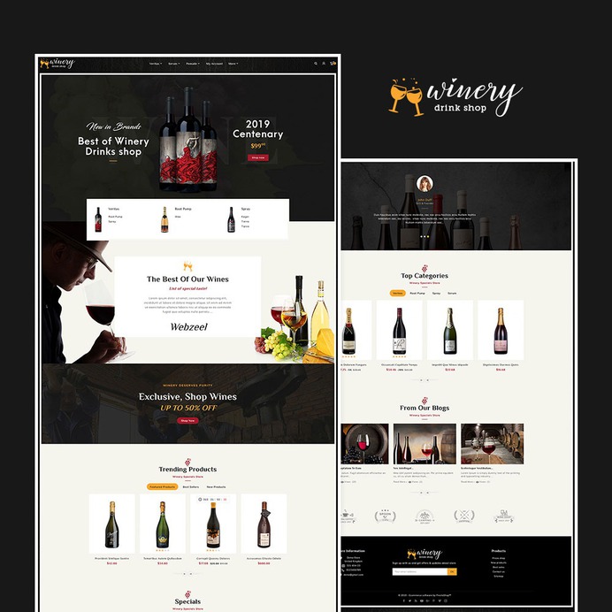 #Winery - #Drink Shop - #Prestashop #Responsive #Theme | #TemplateTrip #eCommerce #Website #Design #Template