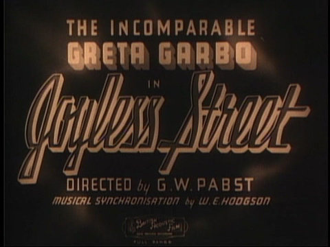 Joyless Street (1925) Title Card #movie #lettering #title #card #vintage #type