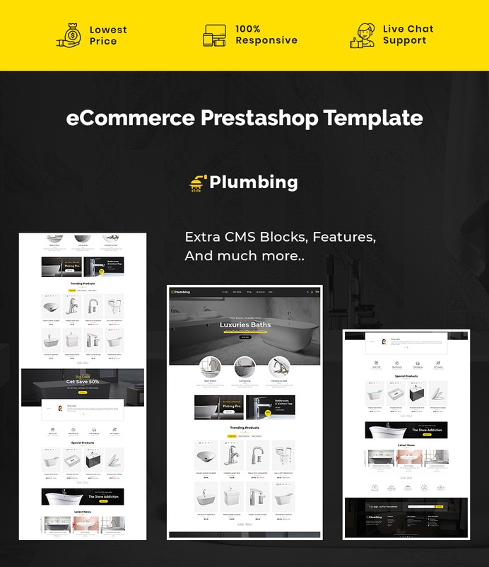 #Plumbing & #Apparatuses - #Prestashop #Responsive #Theme | #TemplateTrip #eCommerce #Website #Design #Template
