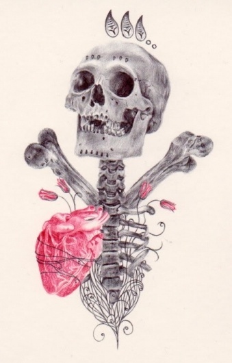 Paul Alexander Thornton #heart #thornton #illustration #alexander #art #flower #skull #paul