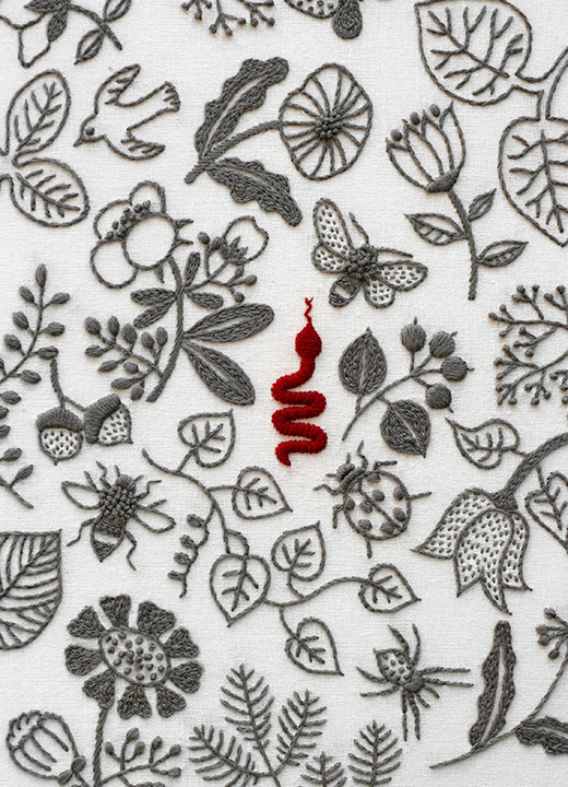 Yumiko Higuchi #embroidery #snakes #pattern