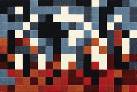 alfombra roja y azul pixel