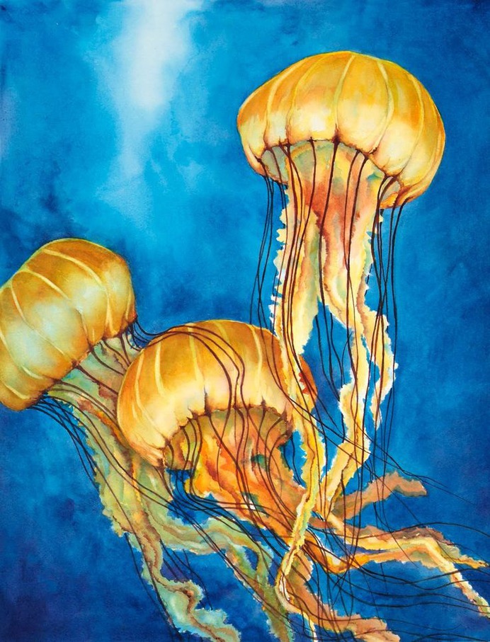 easy jellyfish painting & jellyfish paint by numbers #painting