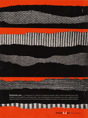 7: Magazine Advertisement for Interiors: "Exclusively Ours," 1952. | How Design Legend Irving Harper Created The Herman Miller Logo | Co.D #vintage