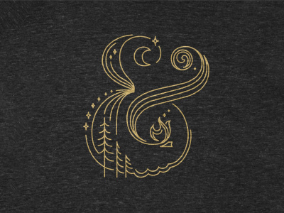 Campersand by Beth Sicheneder #ampersand #illustration #gold #monoweight #delicate