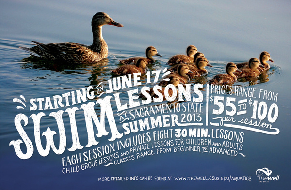 Swim Lessons #lettering #water #swimming #ducks