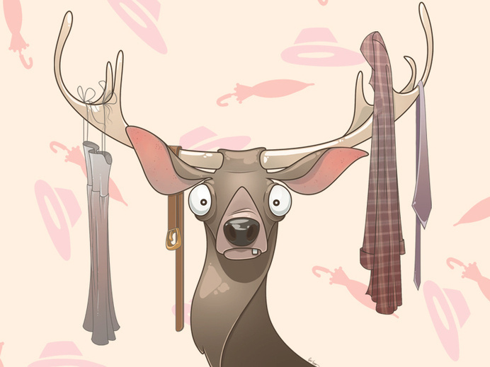 "Happy new wardrobe" card #illustration #deer