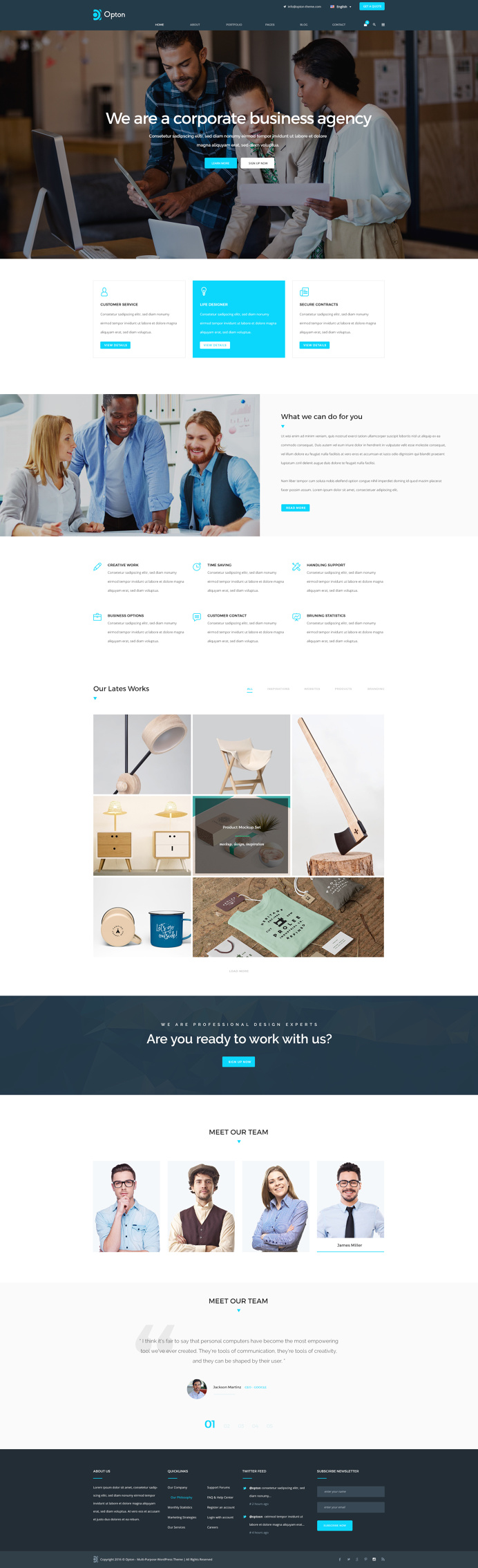 Opton – Multi-Purpose template offers more than 100 different pages and shortcodes to build a creative website for any purpose. Check htt
