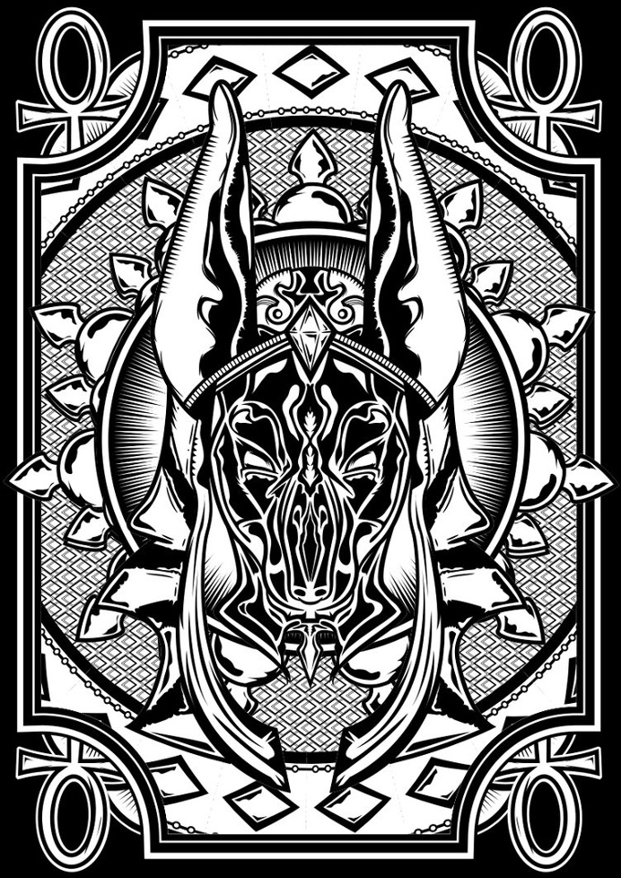#Anubis #pharaoh #key #vector #illustration #blackandwhite #pattern #old #myth #egypt #egyptian