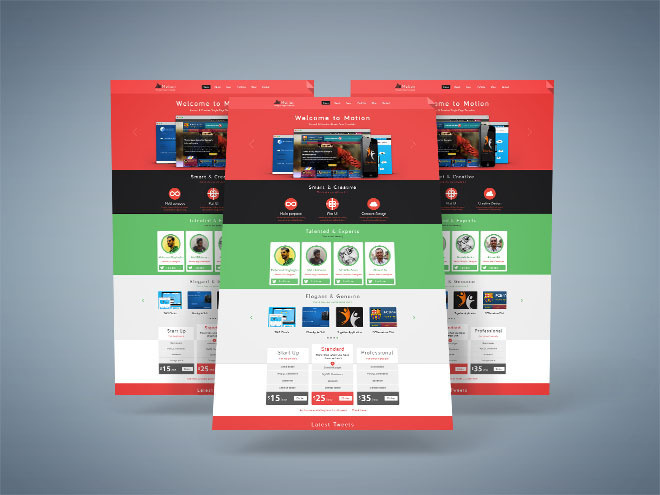 Motion : Single Page PSD website template