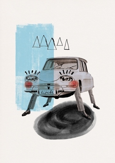 Maria Fischer · Portfolio · Illustration #fischer #retro #illustration #maria #collage #car