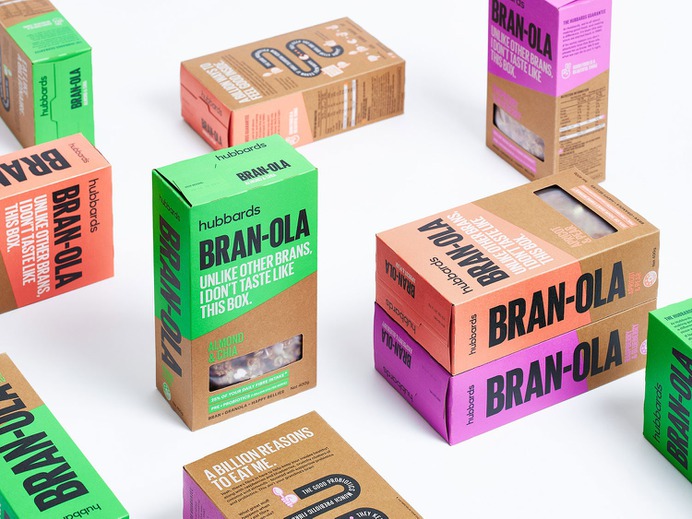 Hubbards Bran-ola - Mindsparkle Mag Onfire Design have refreshed the Hubbards brand and designed the packaging for the first product in a new phase of growth for the brand. #logo #packaging #identity #branding #design #color #photography #graphic #design #gallery #blog #project #mindsparkle #mag #beautiful #portfolio #designer