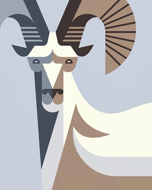 Goat by Josh Brill #icon #iconic #picto #illustration #animal #bird #goat