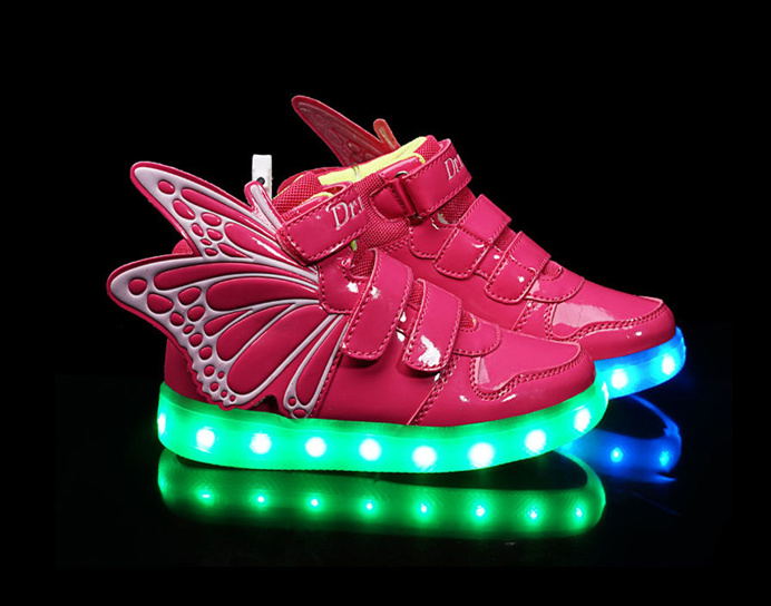 Kid's shoes hot style light up shoes LED lights pink