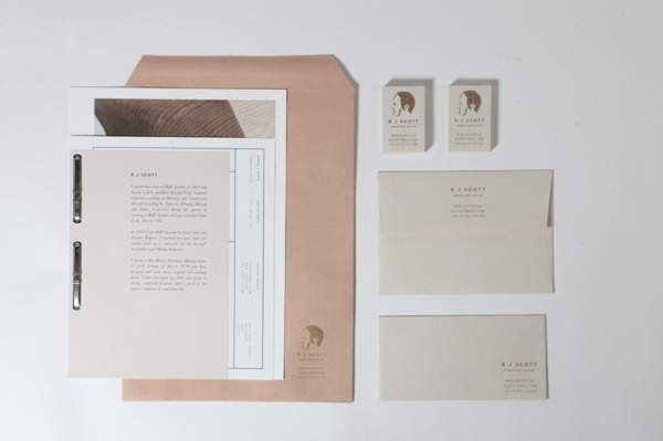 R J Scott #binding #branding #letterpress #book #publication #bronze #furniture #natural #identity #brown #gold #stationery #passport #logo