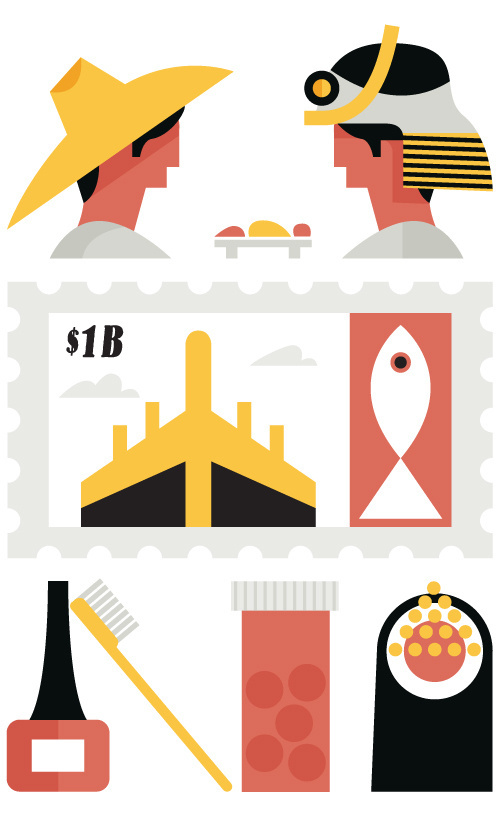 I polished off a few spots for a timeline about sushi for this weeks issue of Business Week. Thanks so much to AD Jaci Kessler. #illustration