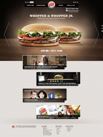 Burger King . Concorrência on the Behance Network #ingredients #burger #site #chef #html5 #king