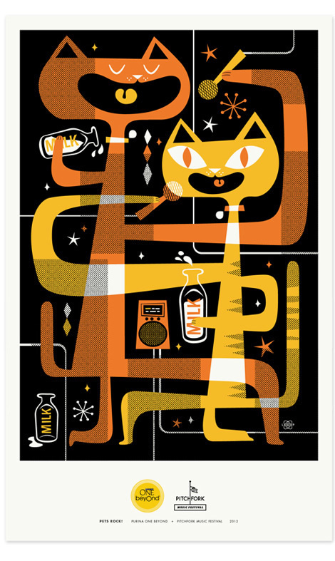 Zeus Jones - Purina ONE beyOnd - Pitchfork - Lab Partners #illustration #poster