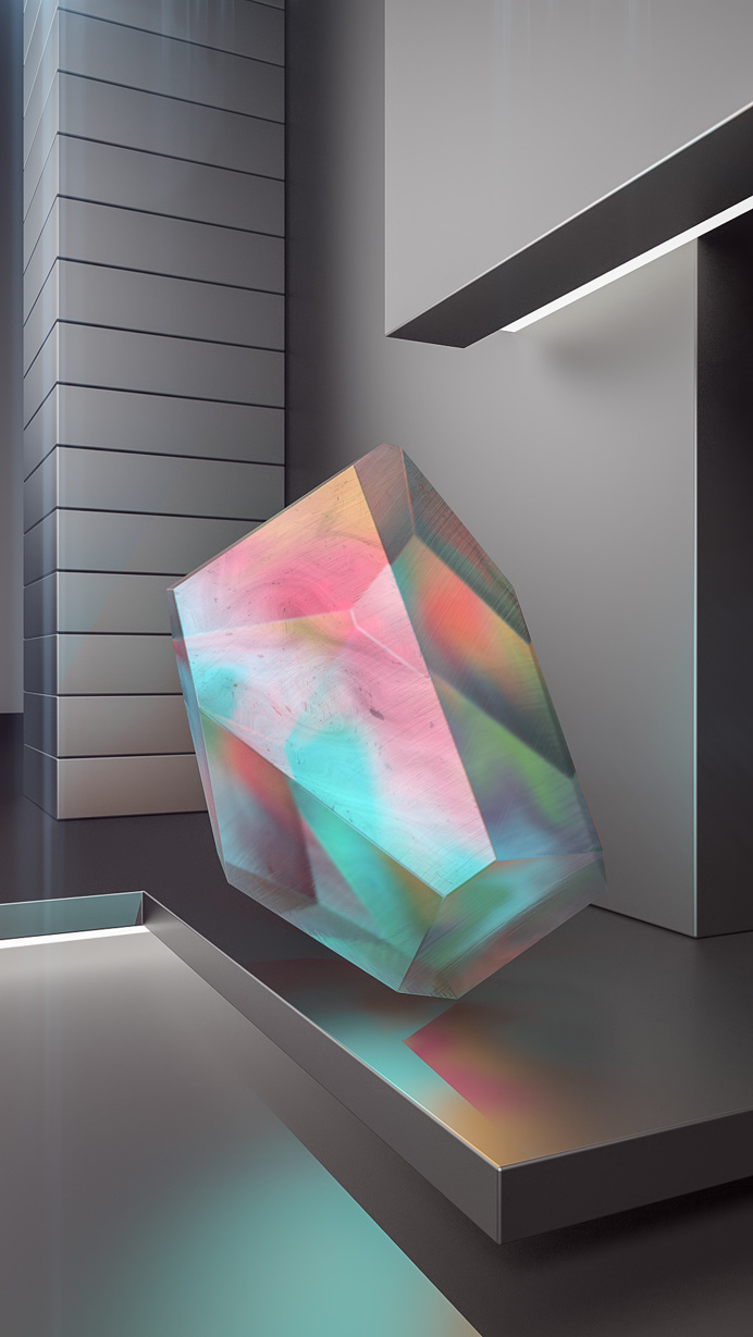 Crystal Series #titanium #3D #iridiscent #animation #architecture #colour #minimal #crystal