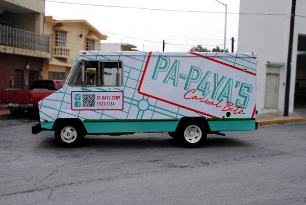 PAPAYA'S Casual Bite on Behance #foodtruck #red #branding #design #graphic #hotdogs #food #burgers #logo #fast #green