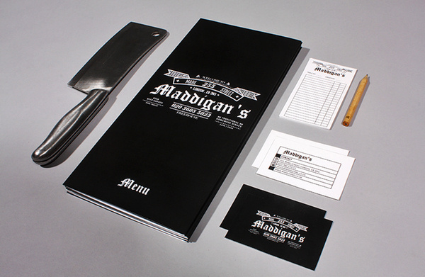 Maddigans Freehouse Identity #business #card #print #design #graphic #menu #restaurant #identity #bar #layout #pub #typography