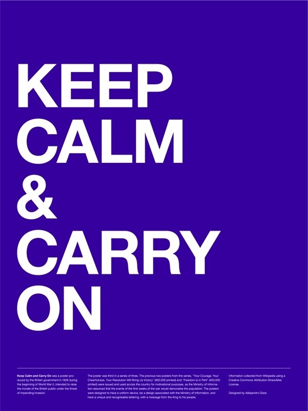 Keep Calm & Carry On Poster (Violet) #inspiration #creative #british #carry #design #graphic #calm #grid #system #on #poster #keep #typography