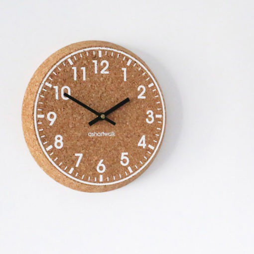Cork Clock The Cork Clock is a highly durable, eco-friendly, and sustainable clock. It is made from the outer bark of a cork oak tree, which can only be harvested every 9-14 years, making it a great alternative to a classic wall clock. Designed and made in the UK.