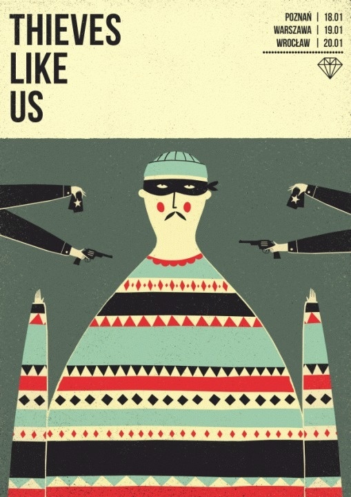 posters #thief #gun #illustration #thieves #poster #music #concert