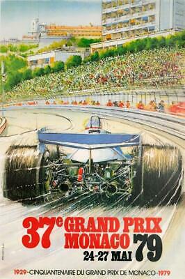 Monaco Grand Prix 1979 Vintage Race Poster Original By Alain Giampaoli 1st Print
