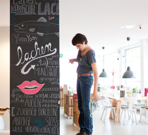 Chalk illustrations for the restaurant 'LADENLOKAL' on the Behance Network #illustration #chalk