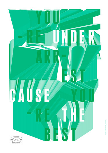 2 underarrest poster by côme de bouchony #green #bouchony #come #de #art #type #typography